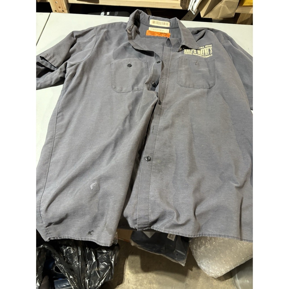 Red Kap XL Gray Work‎ Shirt Ralph Wayne's Vintage Bicycle Nationals